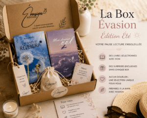 Box livre personnalisée La Box Évasion Édition Été avec romans et surprises.