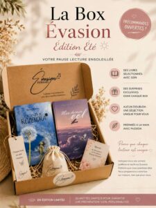 Box livre personnalisée La Box Évasion Édition Été avec romans et surprises.